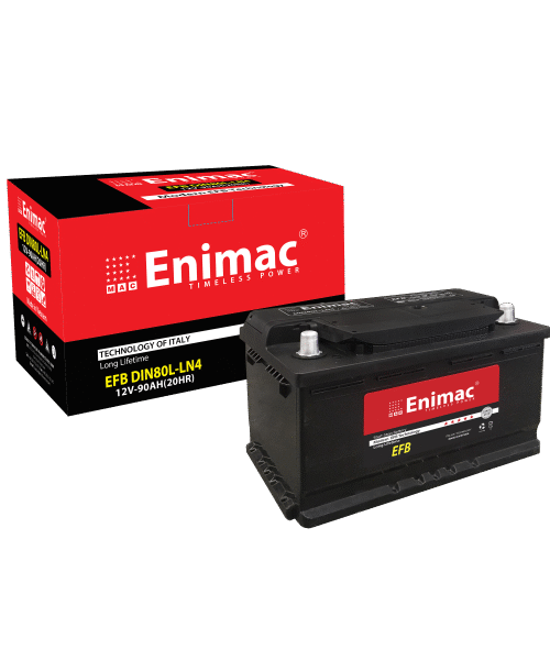 ẮC QUY ENIMAC EFB DIN80L-LN4 (12V,90AH)