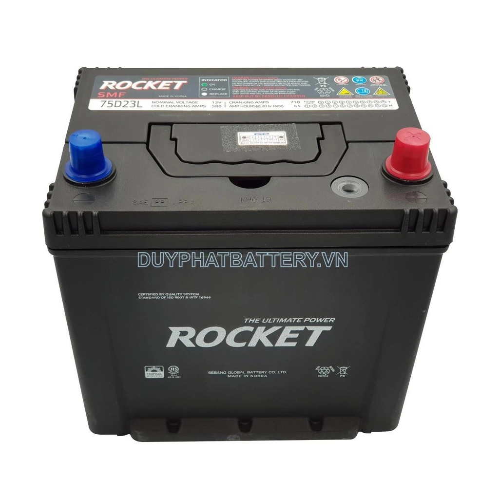 ẮC QUY ROCKET SMF 55D23L (12V,65AH)